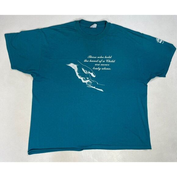 VTG Those Who Hold The Hand Of A Child Are Never Alone Graphic T-shirt Men XXL - Picture 1 of 11